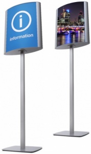 Curved Freestanding Information Point / Menu Stand